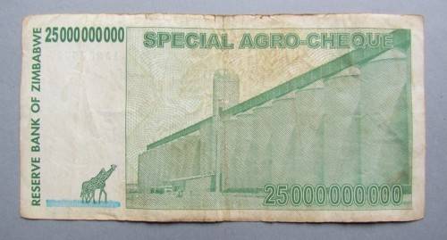 ZIMBABAWE = 25 BILLION DOLLARS = HUGE - EXPIRY DATE NOTE