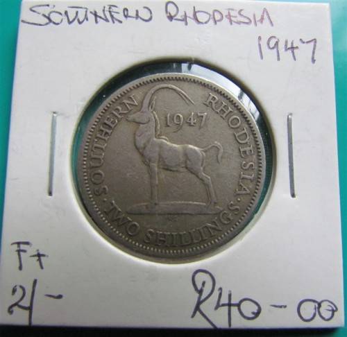1947 SOUTHERN RHODESIA 2 SHILLING
