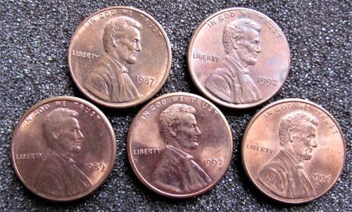 5 X USA UNC/AU 1C COINS - 1 BID FOR ALL THE COINS ***R1 START***
