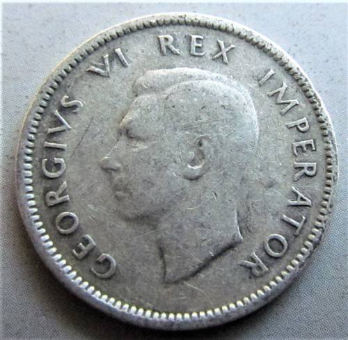 1944 SIXPENCE **SCARCE**  SA UNION SILVER