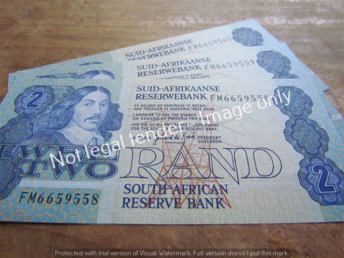 3 x DE KOCK CONSECUTIVE R2 NOTES (FM) UNC **BID PER NOTE**