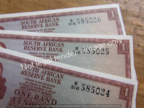 4 x DE JONGH R1 NOTES (3 X CONS. + 1) UNC **BID PER NOTE**