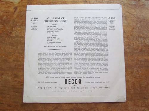 DECCA RECORDS SA PRESSING VINTAGE CHRISTMAS MUSIC - MANTOVANI