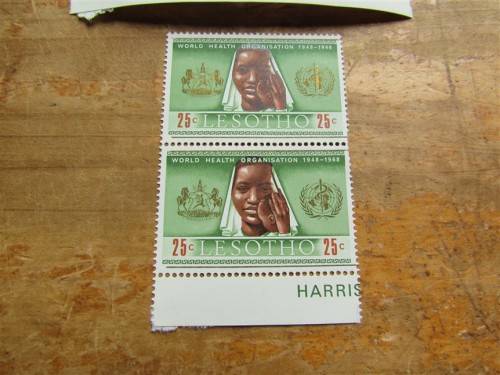 LESOTHO PHILATELIC BUREAU - WHO COVER + BLOCK OF 4 + PAIR - 1 BID