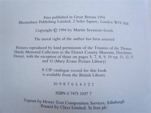 Hardy - Martin Seymour Smith - First Edition 1994