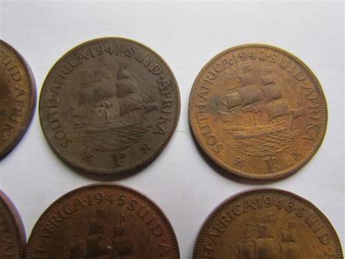 1939 to 1950 Union Penny Lot in Album page - 1 bid for all