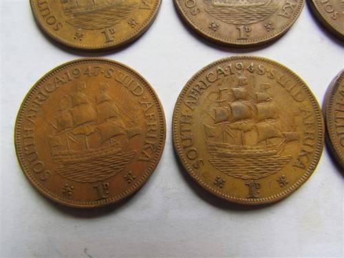 1939 to 1950 Union Penny Lot in Album page - 1 bid for all