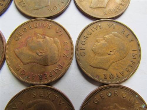 1939 to 1950 Union Penny Lot in Album page - 1 bid for all
