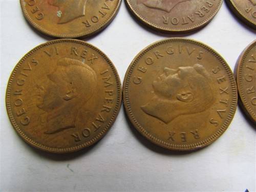 1939 to 1950 Union Penny Lot in Album page - 1 bid for all