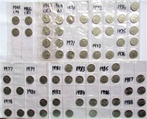 1966 - 1988 50c collection in album pages - 1 bid for all @@LOW START@@