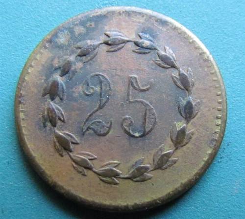 Italian 25c Transport Token - 21mm Diam.