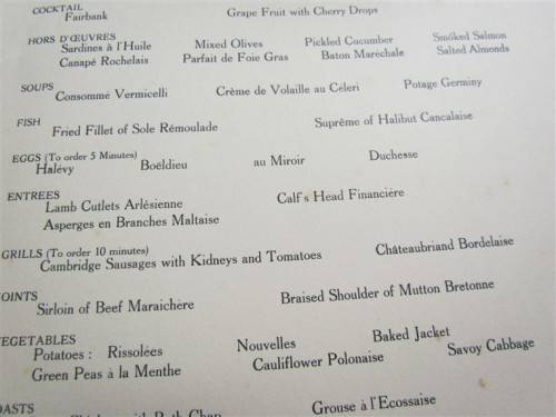 Union Castle Line Menu , 28 July 1936 , R.M.M.V Athlone Castle