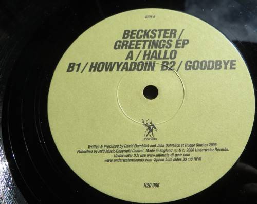 Beckster / Greetings EP  - Techno House Trance DJ Dance LP