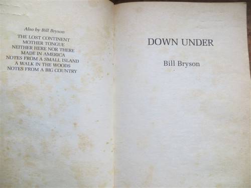 3 X BILL BRYSON BOOKS - Thunderbolt Kid + Down Under + Small Island- All 3 for 1 Bid