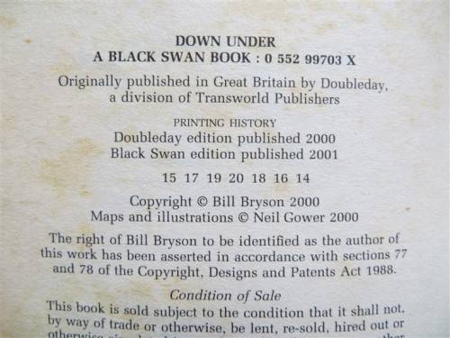 3 X BILL BRYSON BOOKS - Thunderbolt Kid + Down Under + Small Island- All 3 for 1 Bid