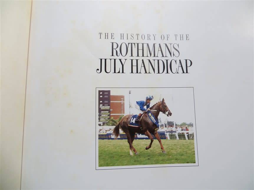 The History of the Rothmans July Handicap Harcover Book