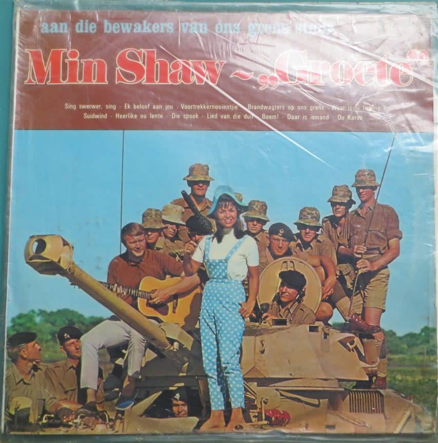 Vintage Vinyl LP - Min Shaw - Groete SA Army tribute - memrobilia /record poor condition