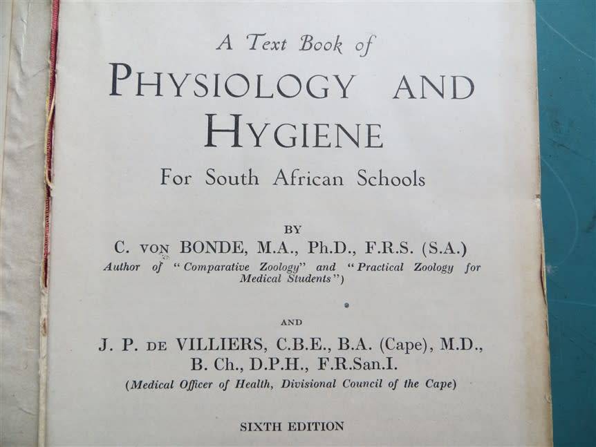 Physiology & Hygiene for South African Schools  - van Bonde & De Villiers