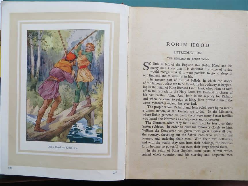 Robin Hood - Vintage E.C Vivian with 16 x Colour Plates by Harry G.Theaker 1950`s