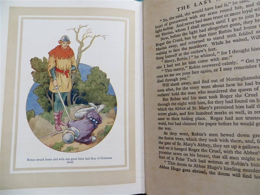Robin Hood - Vintage E.C Vivian with 16 x Colour Plates by Harry G.Theaker 1950`s