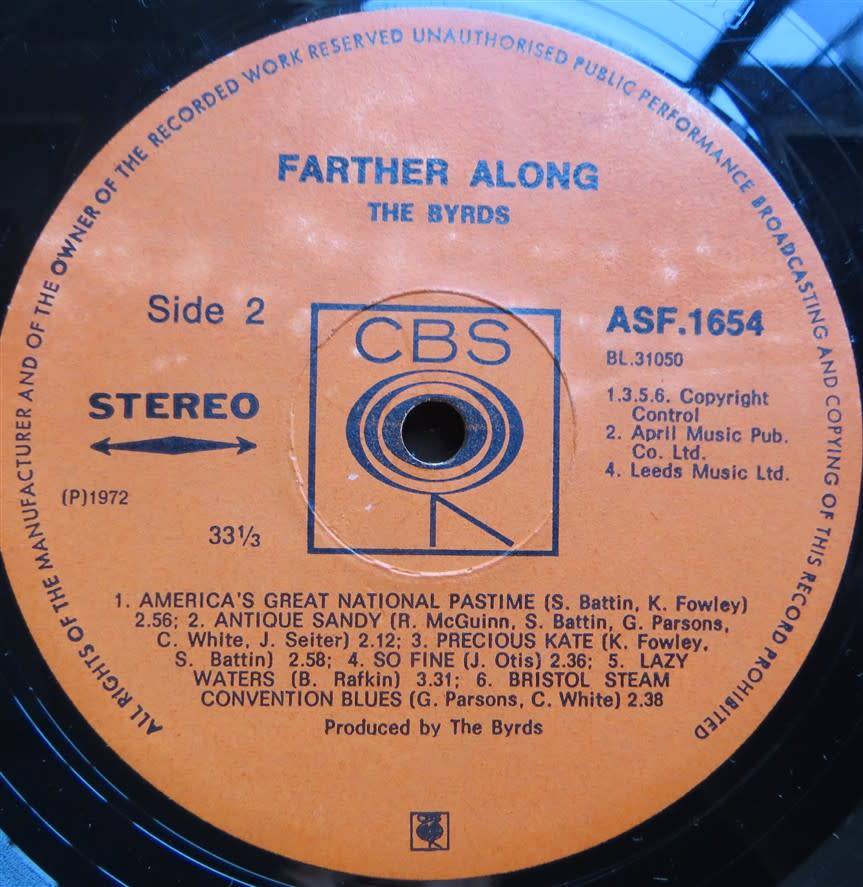 Vintage Vinyl LP - The Byrds - Farther Along - Cover VG- / Vinyl VG+