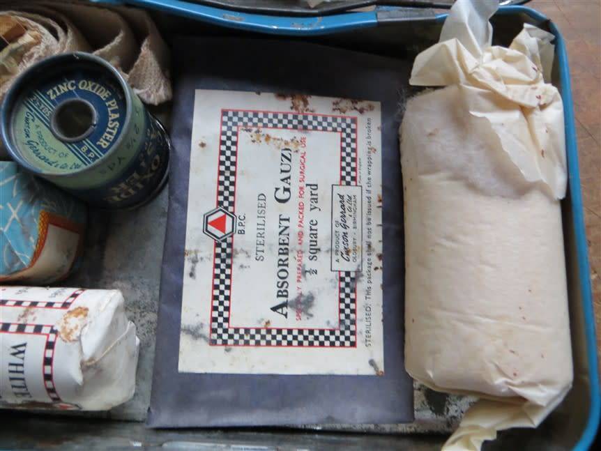 Vintage Johnson & Johnson First Aid Autokit + Contents as shown