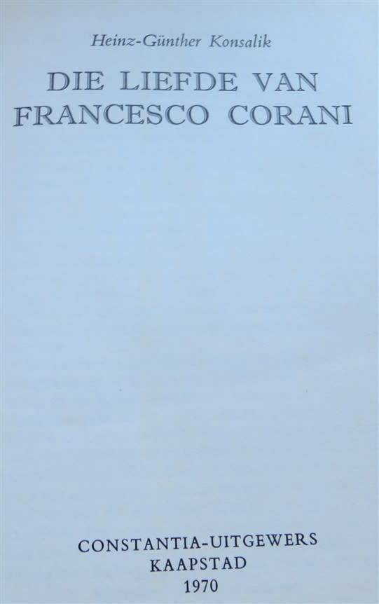 Die Liefde van Francesco Corani - Konsalik