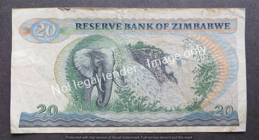1994 Harare Zimbabwe $20 bank Note