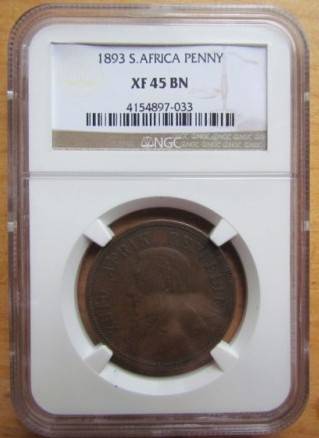 1893 Z.A.R PENNY-NGC GRADE XF45BN-**Cat. Value EF R15000** R1 START