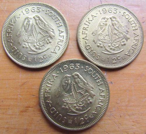 3 x 1963 1/2c  - Very Good Condition -  @** R1 START **@ bid per coin for all 3