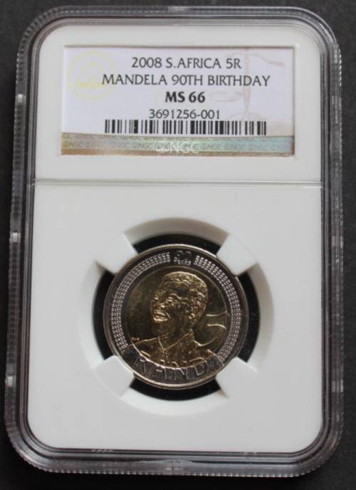 NGC GRADED COIN - 2008 MANDELA MS66 *** R1 START ***