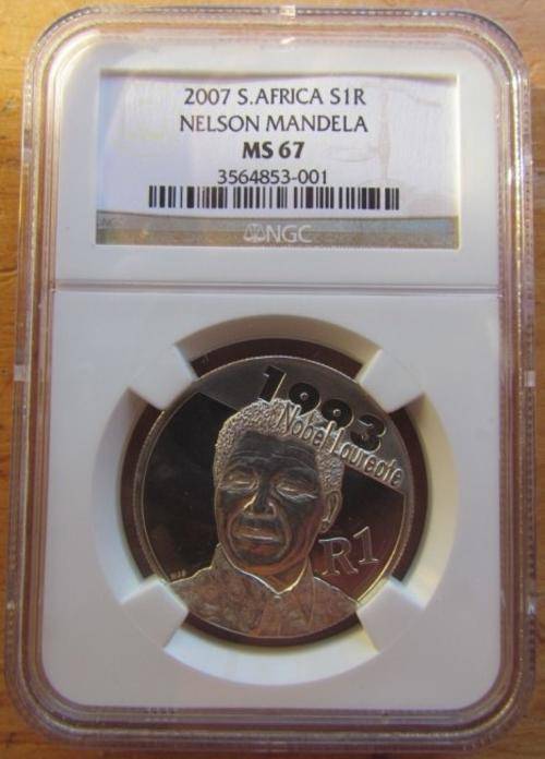MANDELA UNCIRCULATED - RARE NGC MS67 **$$ R1 START $$** VALUE R3500
