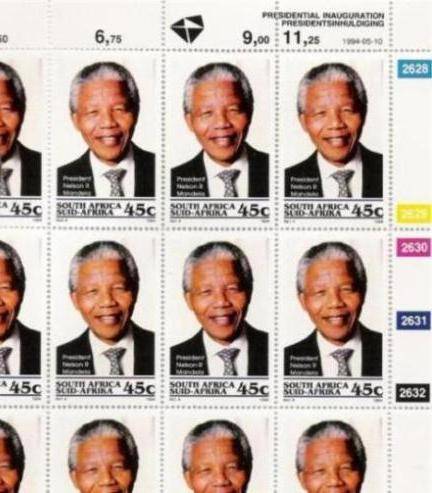 MANDELA complete FULL sheet stamps - COMPLETE SHEET