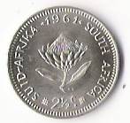 TOP QUALITY RSA SILVER - 1961 TICKEY / 2 1/2 C - UNC. BARGAIN START !!!!!!!