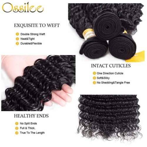 Grade 10A Brazilian Hair Deep Wave Black 100% Human Hair Weave 3 bundles ( 8inch ) upgradeable