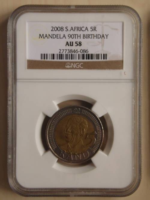 2008 R5 Mandela 90th Birthday NGC au58