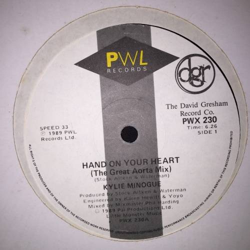 Kylie Minogue - Hand On Your Heart (12", Maxi-Single) Vinyl Record