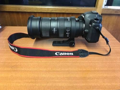 CANON 5D MARK II WITH SIGMA 50-500 LENS, BAG, EXTRA BATTERY AND SD CARDS