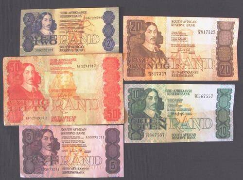 ***SCARCE*** G. DE KOCK  3RD ISSUE FULL SET OF 5 NOTES ***CRAZZZZY R1 START.***