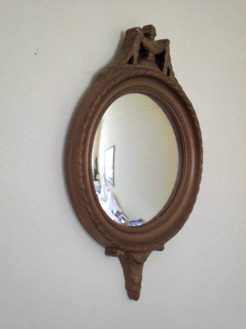 Exquisite 1930's Convex Mirror in the original old Gold Frame.