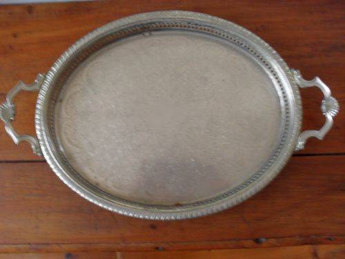 Beautiful, Detailed Silver Plated Galley Tray.