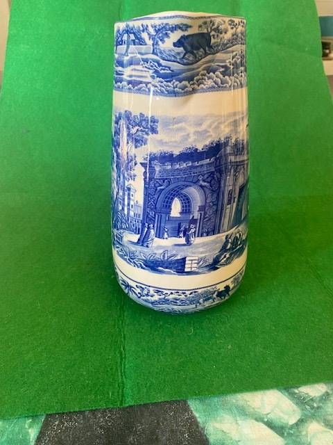 PITCHER WITH INDIAN DELFT PICTURE AND RAMPANT LIONS MARKING