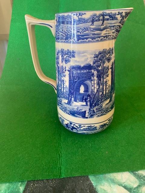 PITCHER WITH INDIAN DELFT PICTURE AND RAMPANT LIONS MARKING
