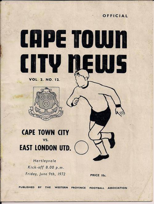 PROGRAMME CAPE TOWN CITY v EAST LONDON UNITED 1972