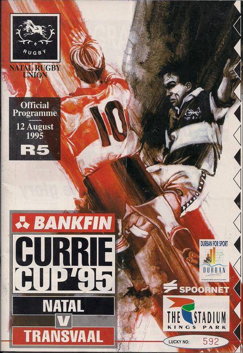 Programme Natal v Transvaal Currie Cup 12 August 1995