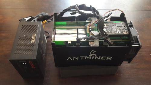 Antminer S5 SHA256 1.1TH 28NM BM1384 590W 0.51J/GH Bitcoin ASIC miner and Antec Edge 650W PSU