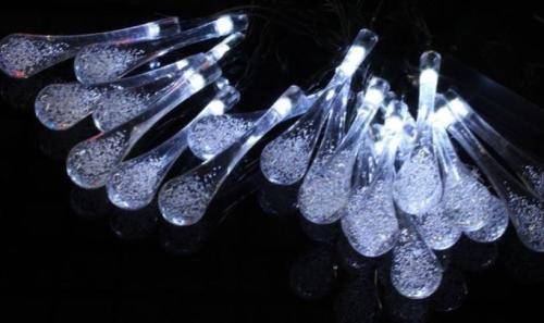 30 LED Raindrop Lights | Solar Powered
