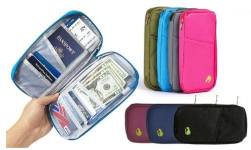 Passport and Document Travel Organiser In Six Colours