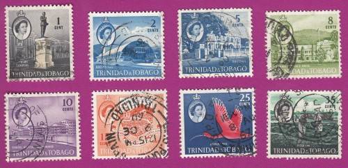 Trinidad and Tobago - British Colony - 1960 - Queen Elizabeth II - Buildings Fauna Flora