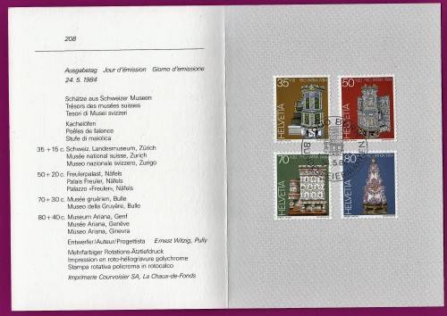 Switzerland on Folder - 1984 - Ceramic Tiled Stoves